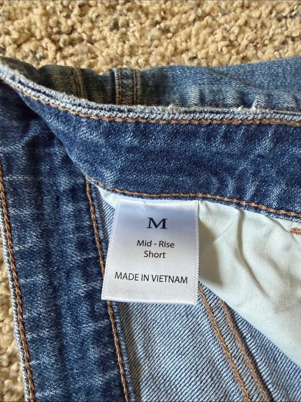 Denim Distressed Frayed Hem Blue Jean Shorts - Picture 2 of 4